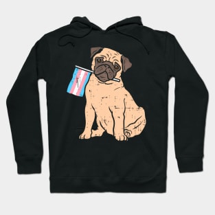 Pug Dog Transgender Flag Trans Pride Lgbt Animal Lover Hoodie